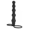 Anal Dildo Silicone Beaded Double Rider Negru