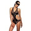 Body Decupat Leg Avenue With Eye Mask Negru M-L